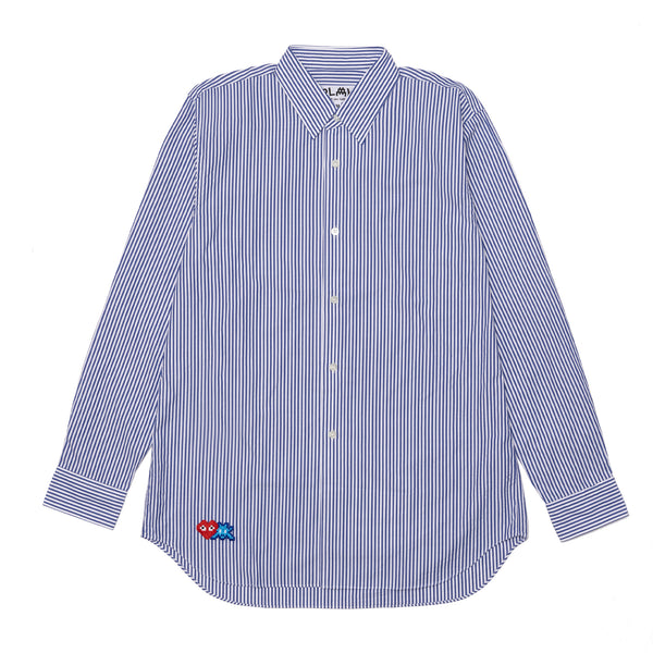 PLAY COMME des GARÇONS - INVADER EMBLEM COTTON BROAD SHIRT - (STRIPE A)