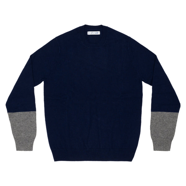 CDG SHIRT FOREVER - Round-Neck Pullover - (NAVY/TOP GREY)